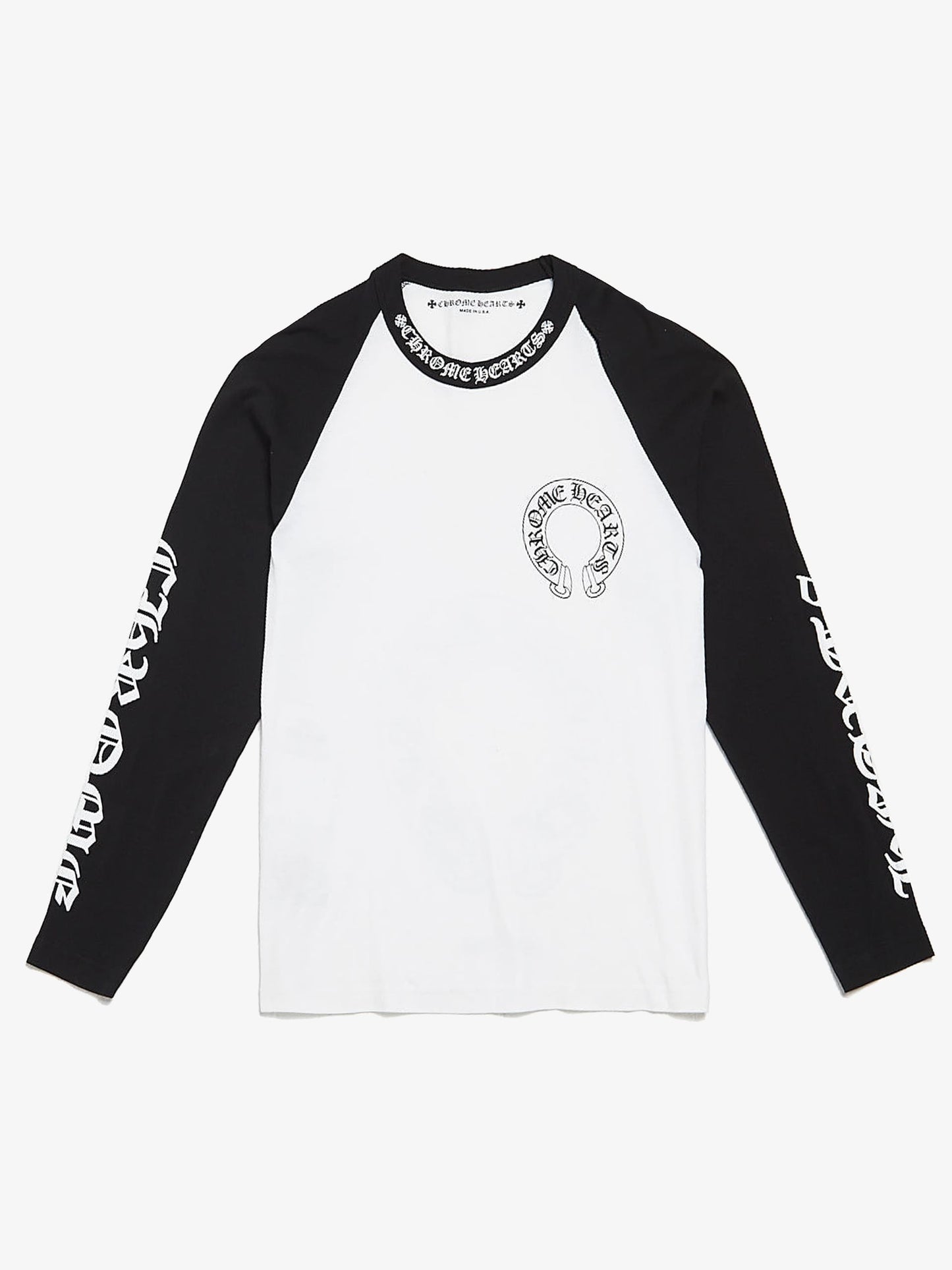 Black and White Horseshoe Chrome Hearts T-shirt