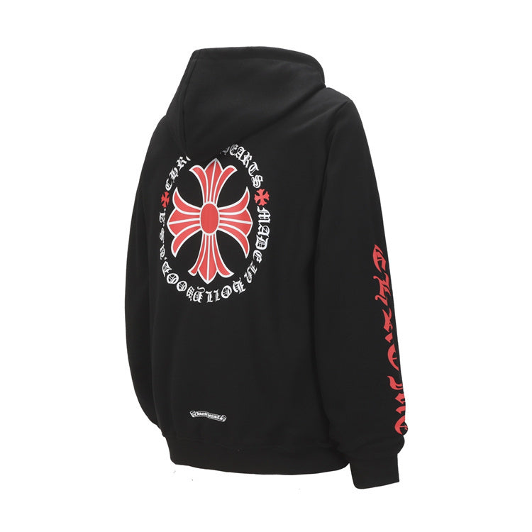 Red and Black Chrome Hearts Zip up Hoodie
