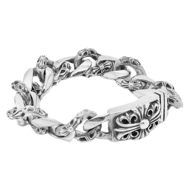 Chrome heart bracelet