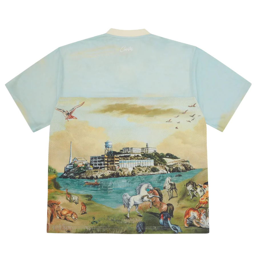 Corteiz Narnia Football Jersey - "Blue/Cream"