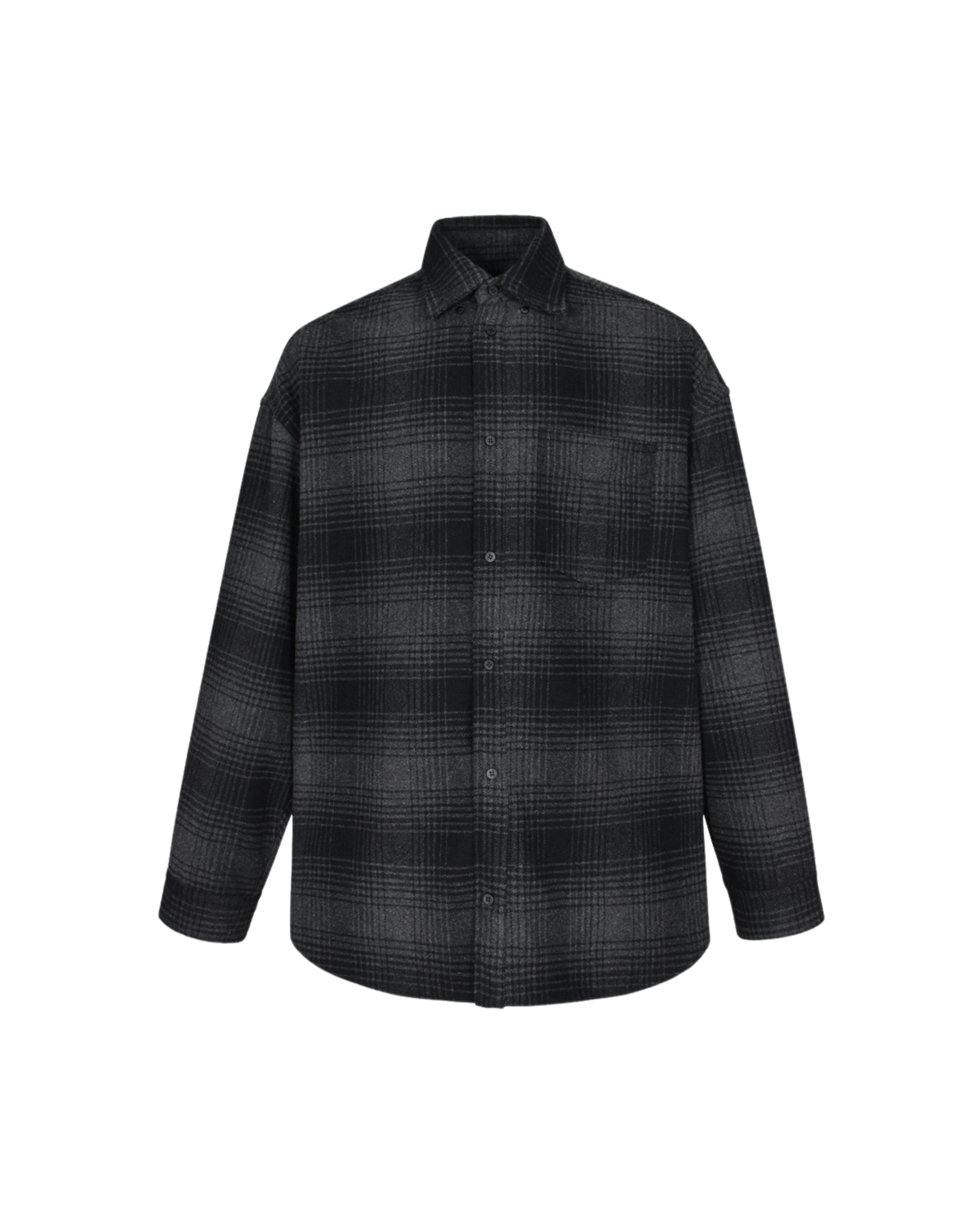 Balenciaga Oversized Flannel Shirt - "Grey/Black"