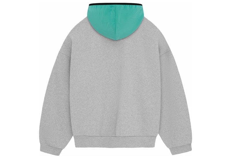 Fear of God Essentials Nylon Hoodie - "Grey/Mint Leaf"