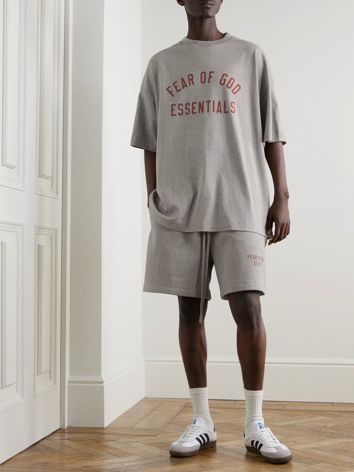 Fear of God Essentials Fleece Soccer Short - "Dark Heather"