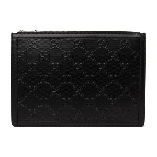 GUCCI Black GG Embossed Pouch
