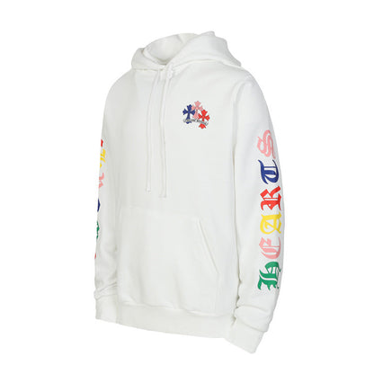 White Multi Colour Chrome Hearts Hoodie