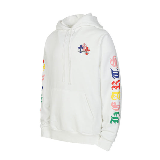 White Multi Colour Chrome Hearts Hoodie