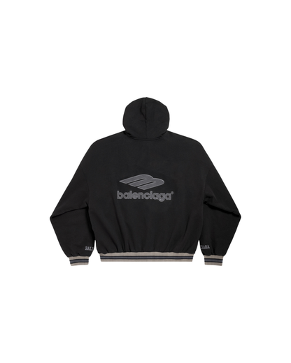 Balenciaga Football Polo Hoodie - "Black/Anthracite"