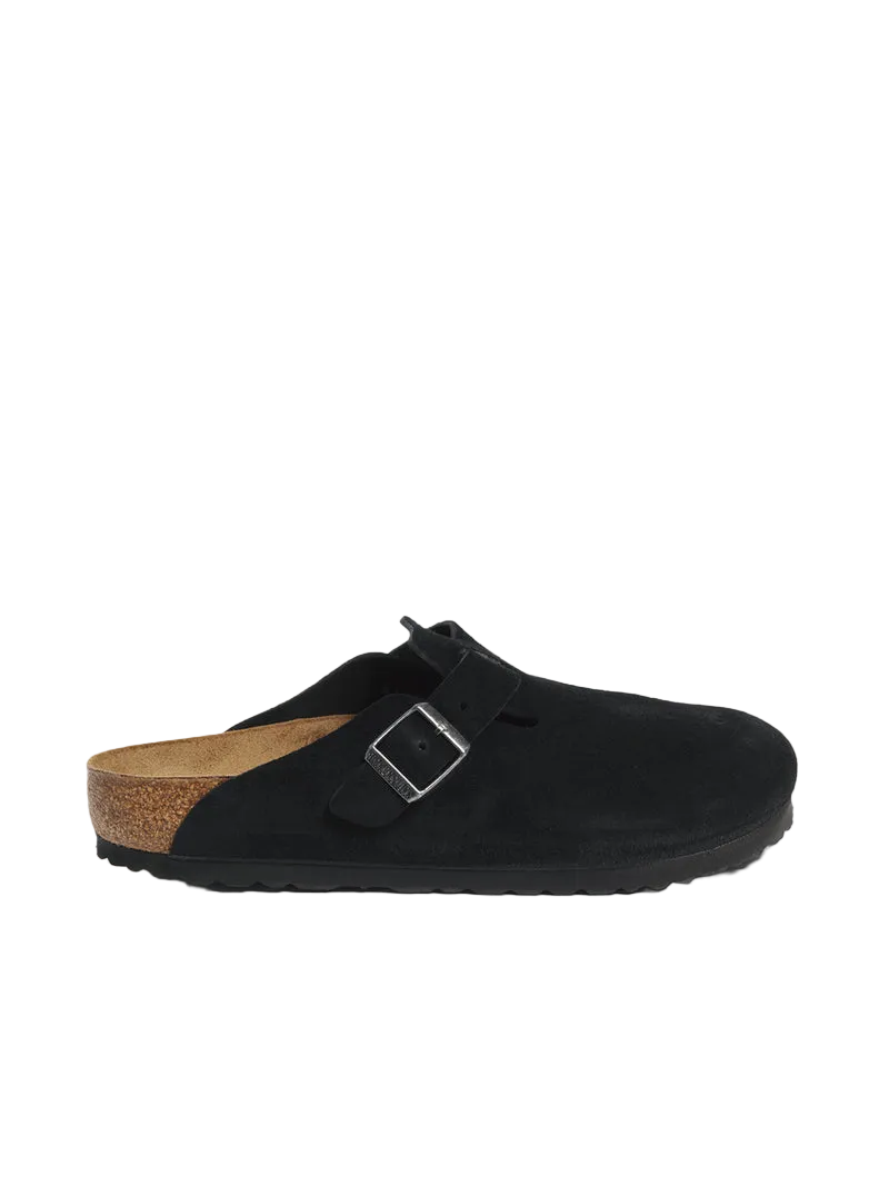 BIRKENSTOCK BOSTON SUEDE BLACK CLOG