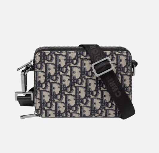 Dior Beige/Black Jacquard Oblique Canvas Safari Messenger Bag