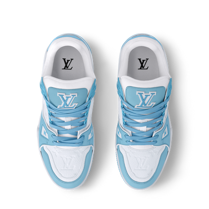 LOUIS VUITTON LV TRAINER WHITE BLUE FULLY BOXED