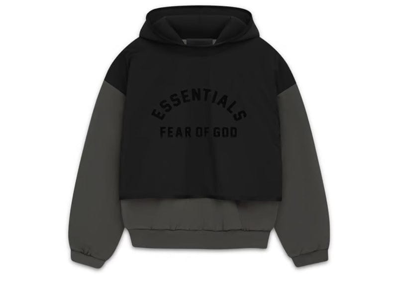 Fear of God Essentials Nylon Fleece Hoodie- "Ink/Jet Black"