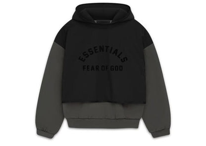 Fear of God Essentials Nylon Fleece Hoodie- "Ink/Jet Black"