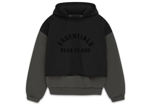 Fear of God Essentials Nylon Fleece Hoodie- "Ink/Jet Black"
