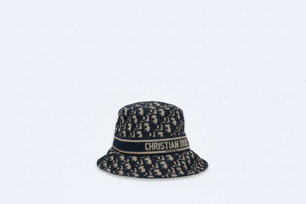 DIOR Oblique Bucket Hat Navy Blue