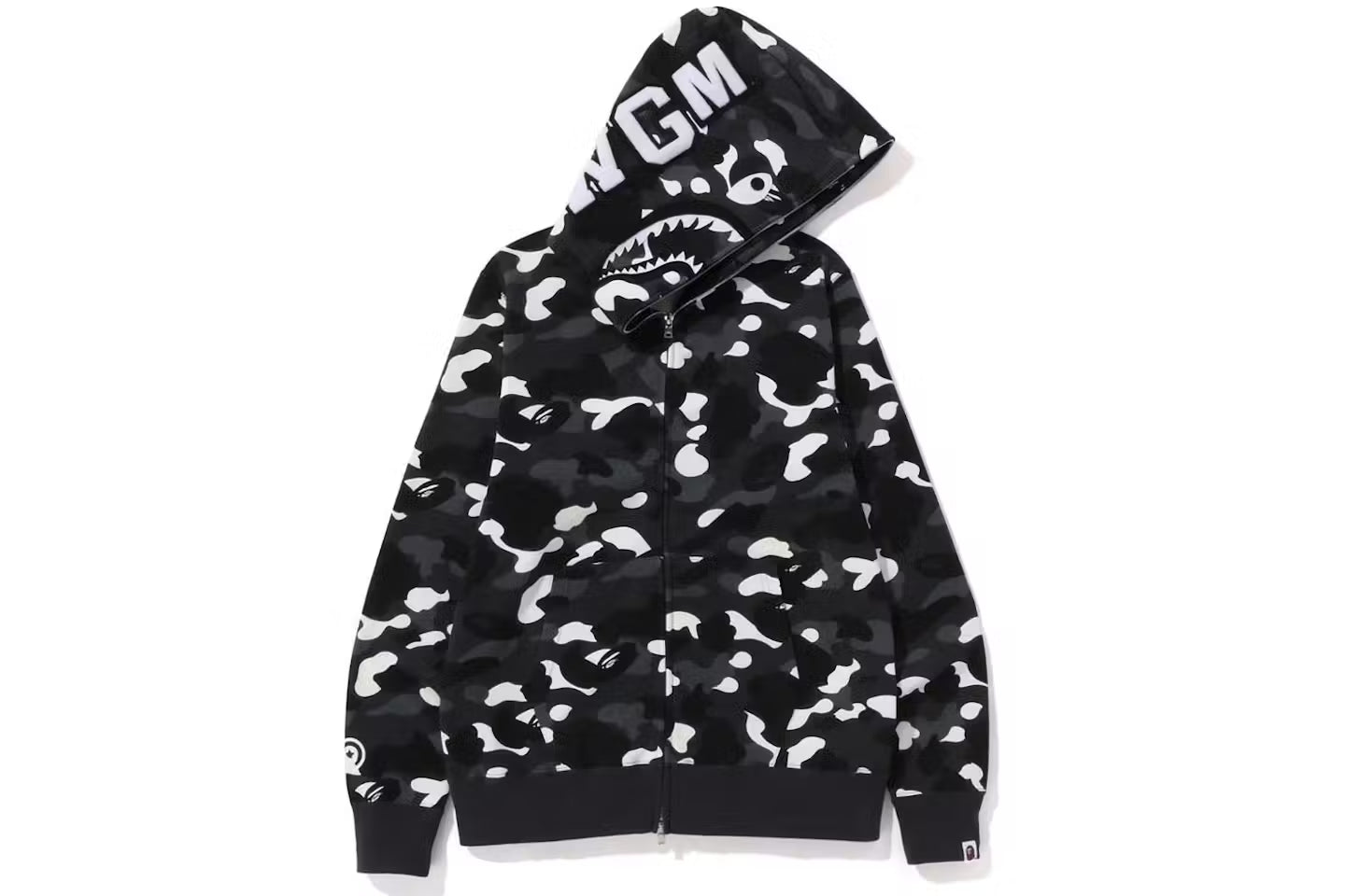 Black Bape ABC Camo Shark Full Zip-Up Hoodie