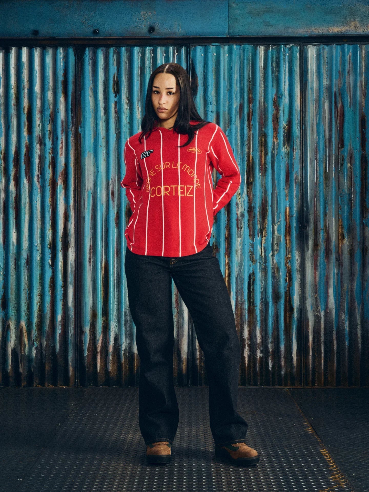 Corteiz Monde Knit Long Sleeve Jersey - "Red"