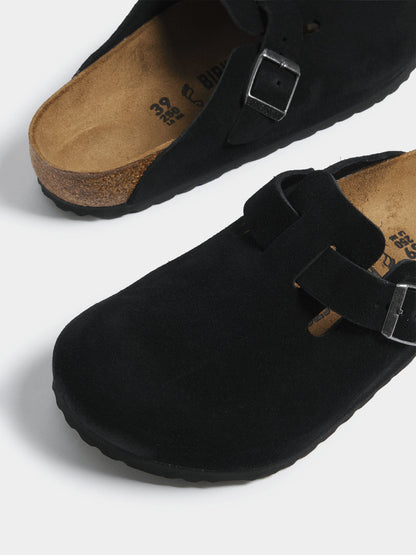 BIRKENSTOCK BOSTON SUEDE BLACK CLOG