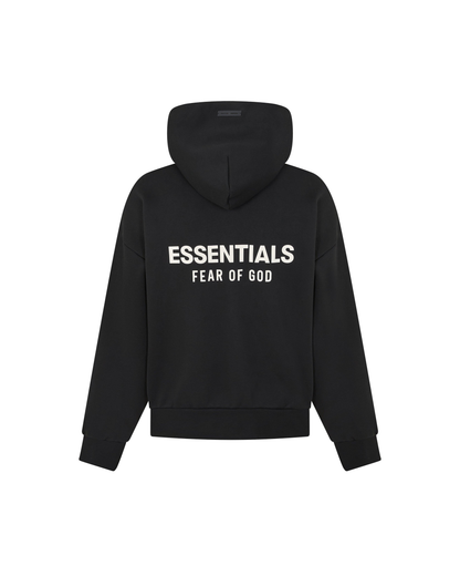 Fear Of God Essentials SS25 Zip-Up Hoodie - "Jet Black"