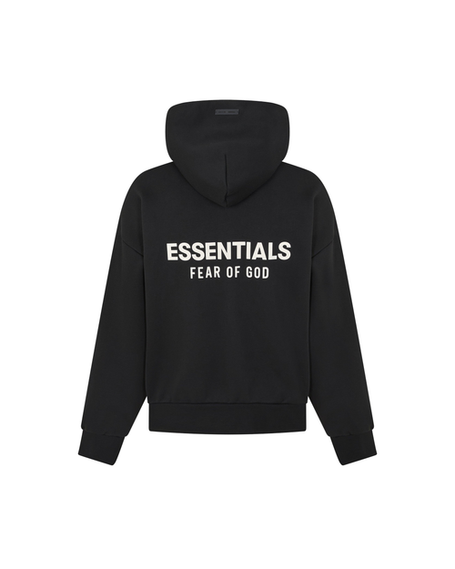 Fear Of God Essentials SS25 Zip-Up Hoodie - "Jet Black"