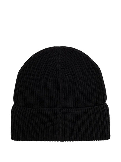 Moncler Logo Patch Ribbed Beanie
