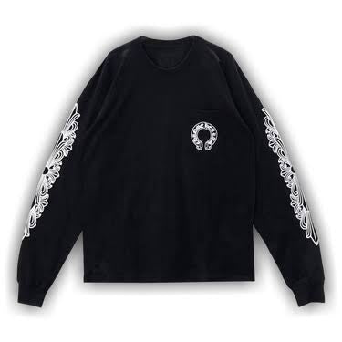 Chrome Hearts Black Classic Horshoe Long Sleeve T-shirt