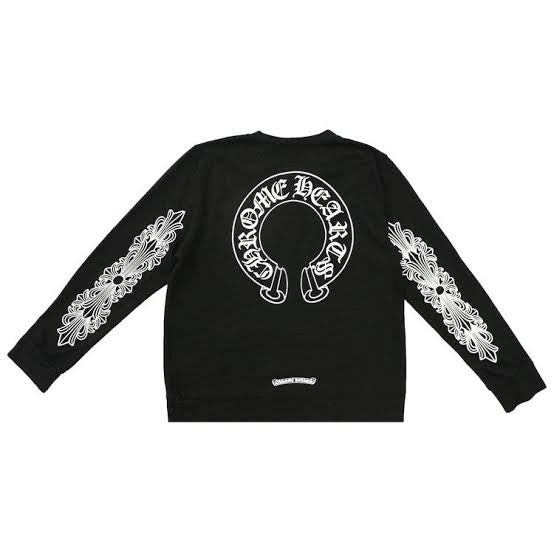 Chrome Hearts Black Classic Horshoe Long Sleeve T-shirt
