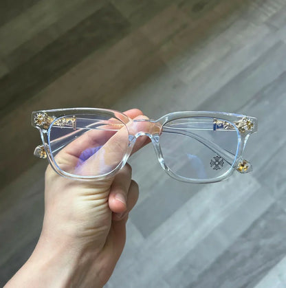 Chrome Hearts Cox Ucker Transparent Frames Clear & Gold