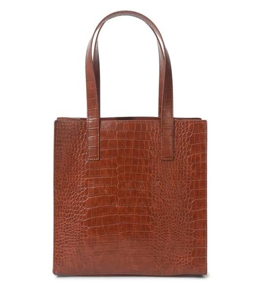 Ted Baker Brown Croc Detail Large Icon Bag
