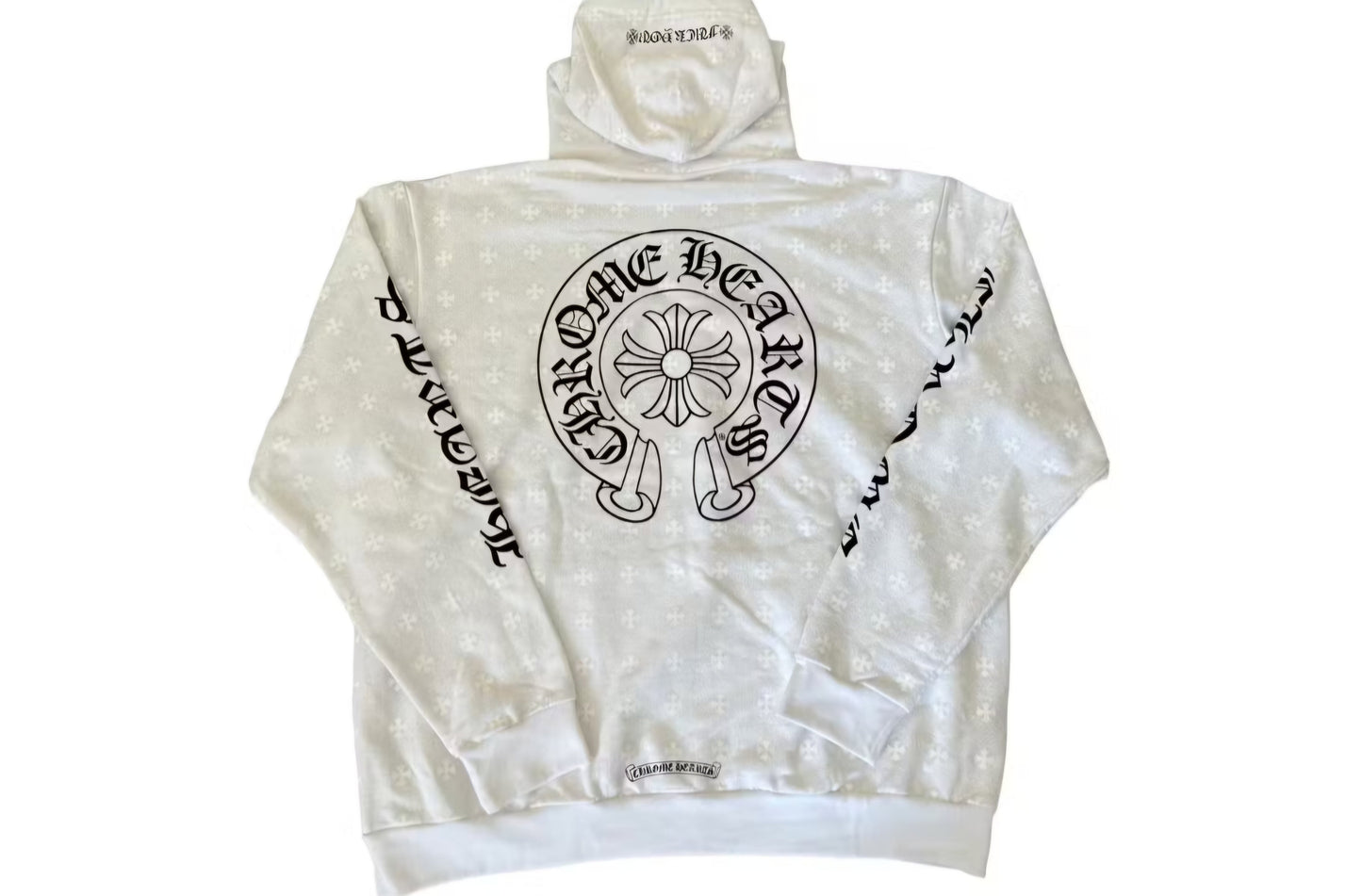 White Chrome Hearts Plus Cross Horseshoe Hoodie