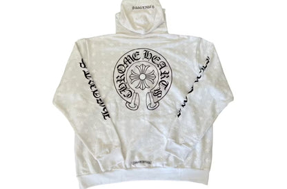 White Chrome Hearts Plus Cross Horseshoe Hoodie