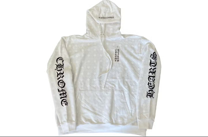 White Chrome Hearts Plus Cross Horseshoe Hoodie