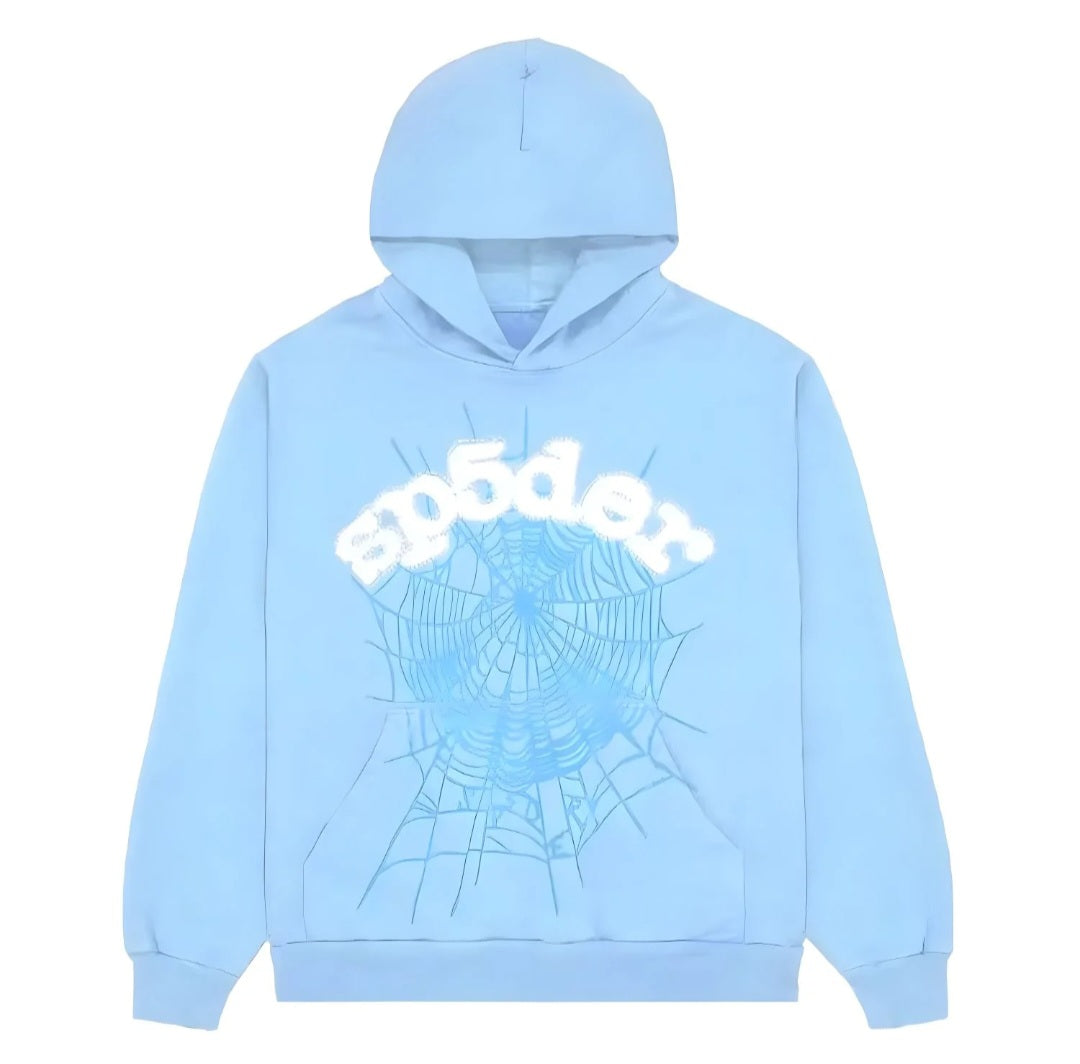 Sky Blue Sp5der Web Hoodie