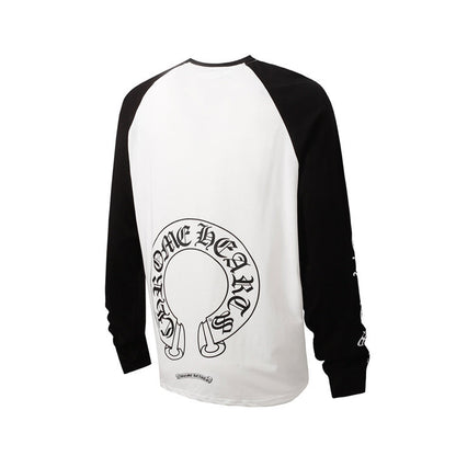 Black and White Horseshoe Chrome Hearts Long Sleeve T-shirt