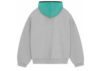 Fear of God Essentials Nylon Hoodie - "Grey/Mint Leaf"
