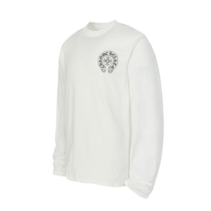 White Horseshoe Chrome Hearts Long Sleeve Shirt