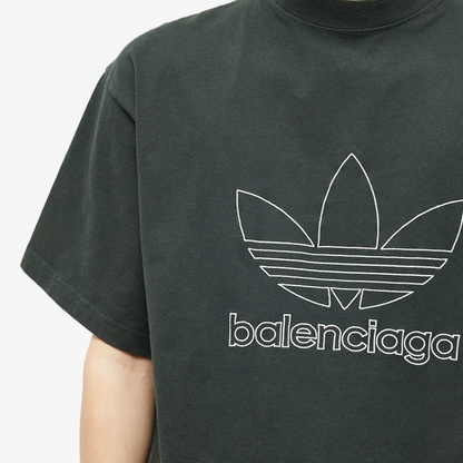 BALENCIAGA X ADIDAS TEE CYPRESS GREEN & WHITE