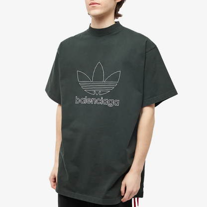 BALENCIAGA X ADIDAS TEE CYPRESS GREEN & WHITE
