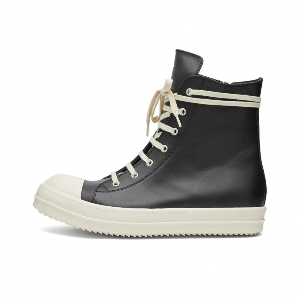 RICK OWENS HIGH SNEAKER BLACK & MILK