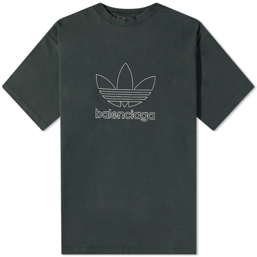 BALENCIAGA X ADIDAS TEE CYPRESS GREEN & WHITE