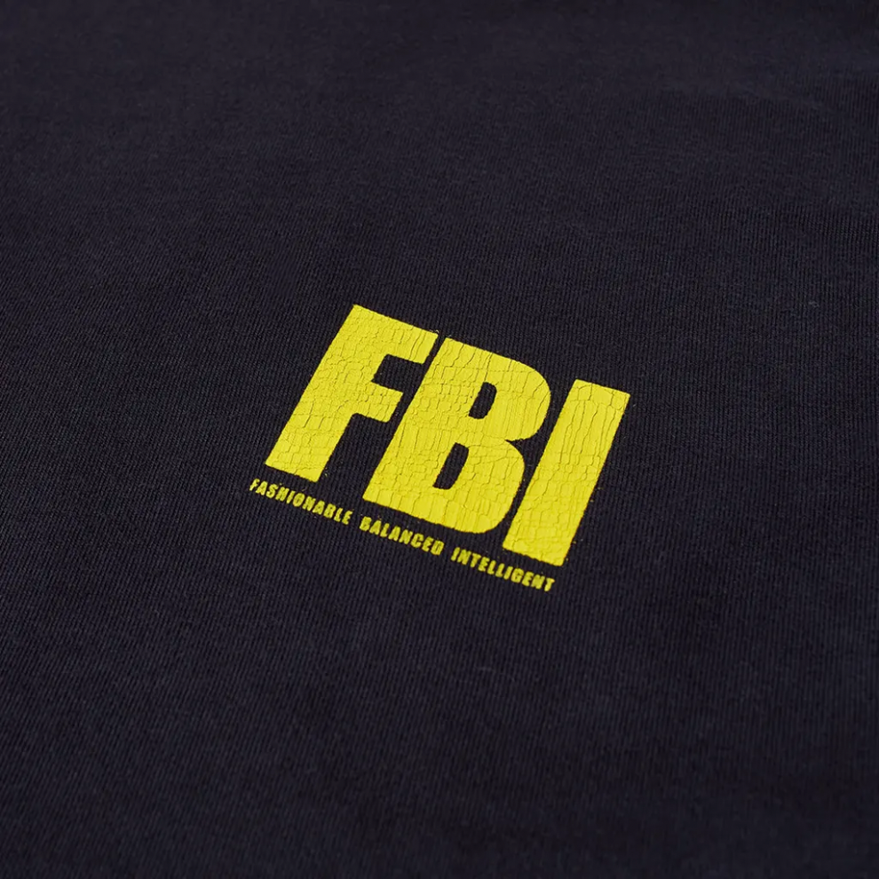 BALENCIAGA FBI OVERSIZED TEE MARINE BLUE & YELLOW