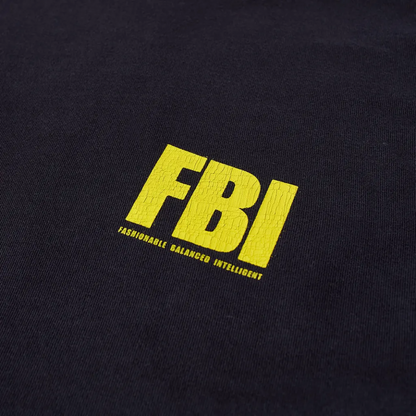 BALENCIAGA FBI OVERSIZED TEE MARINE BLUE & YELLOW